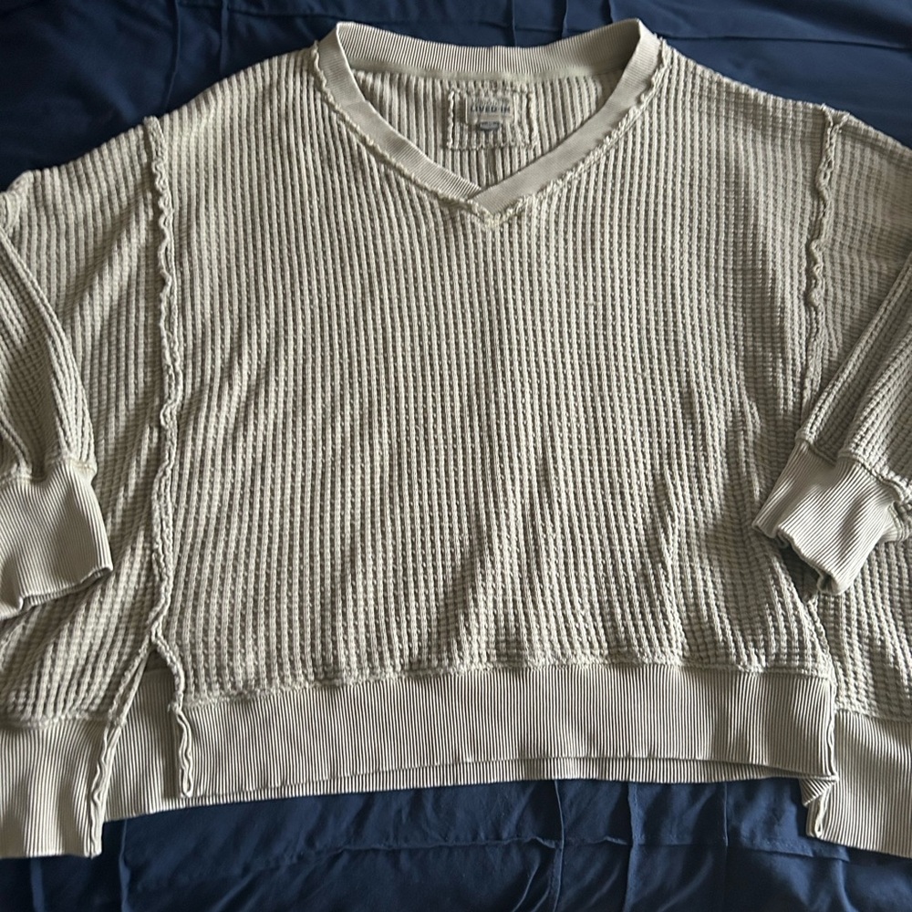 Women's olive V-Neck Sweater